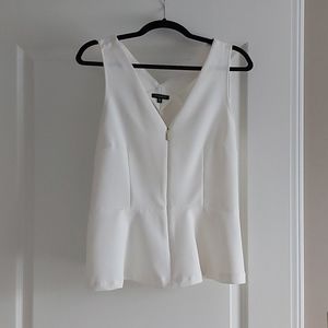 White peplum top